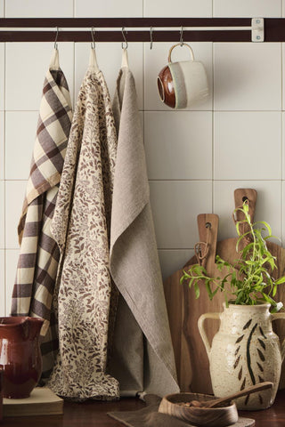 Tea towel, Brown Plaid