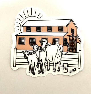 Sticker, Pink Barn