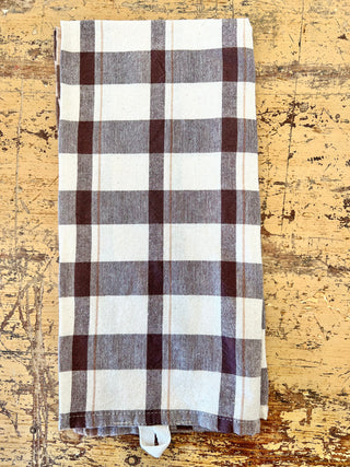 Tea towel, Brown Plaid