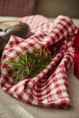 Tea Towel, Red Check