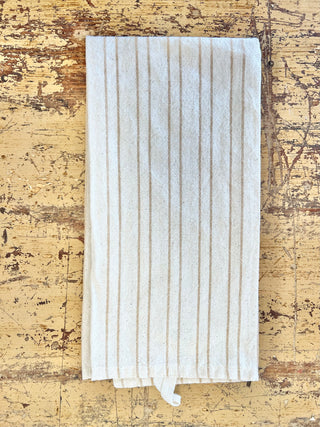 Tea Towel, Medium Tan Stripe