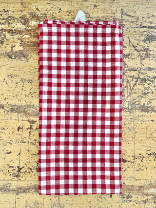 Tea Towel, Red Check