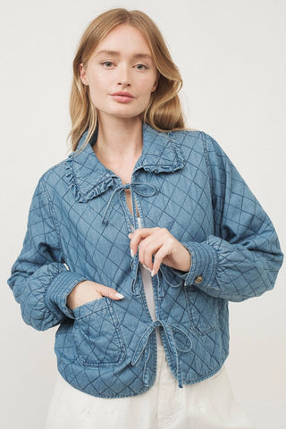 Jacket, Quilted Denim Bows