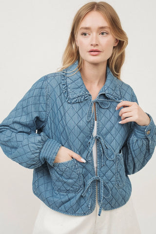 Jacket, Quilted Denim Bows