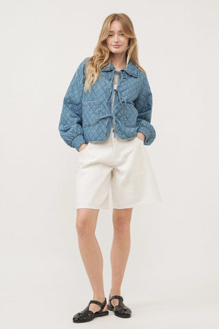 Jacket, Quilted Denim Bows